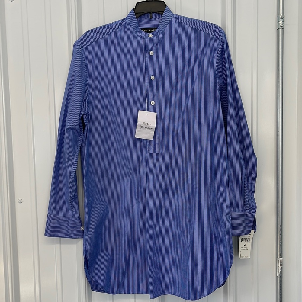 Ralph Lauren Black Label part Button Down tunic top size 4 women’s